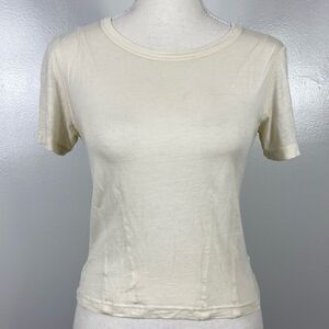 Ksubi fitted crop tee ivory sz M